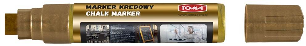 Markery kredowe, końcówka ścięta 8x15mm, 25g tuszu  złoty