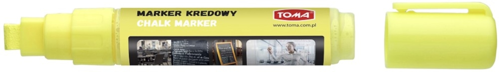 Markery kredowe, końcówka ścięta 5x8mm, 8g tuszu  żółty