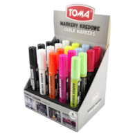 Markery kredowe, końcówka okrągła 4,5mm, 8g tuszu  biały