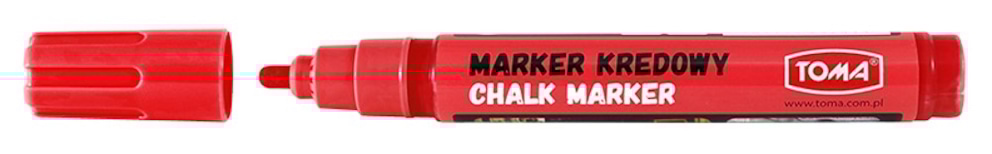 Markery kredowe, końcówka okrągła 4,5mm, 8g tuszu  czerwony