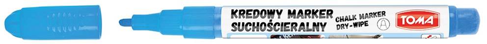 Markery kredowe ścieralne na sucho,, końcówka okrągła 1,5mm,   niebieski