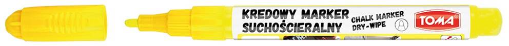 Markery kredowe ścieralne na sucho,, końcówka okrągła 1,5mm,   żółty