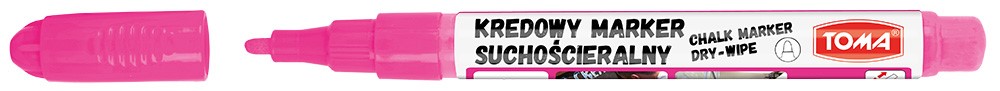Markery kredowe ścieralne na sucho, końcówka okrągła 1,5mm,   różowy