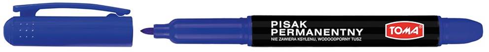 Pisaki permanentne  14 dni bez kapy , końcówka okrągła, 4 kolory  niebieski