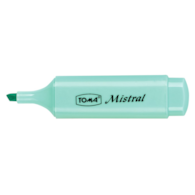 Zakreślacze tekstu MISTRAL PASTEL, płaskie, szeroka końcówka 1-5mm,  niebieski