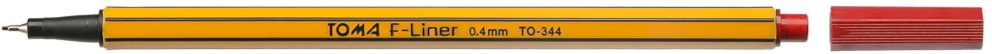 Cienkopisy F-Liner 0,4mm, pomarańczowa obudowa.  czerwony