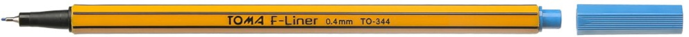 Cienkopisy F-Liner 0,4mm, pomarańczowa obudowa.  jasno niebieski