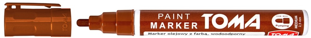 Marker olejowy, fibrowa końcówka 2,5mm,  brązowy