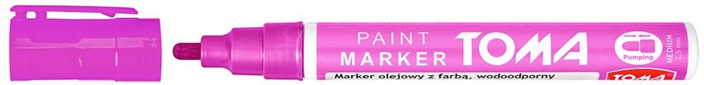 Marker olejowy, fibrowa końcówka 2,5mm,  różowy