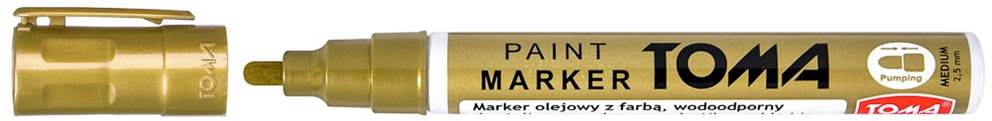 Marker olejowy, fibrowa końcówka 2,5mm,  złoty