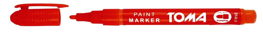 Marker olejowy,cienka fibrowa końcówka 1,5mm, 17 kolorów  czerwony