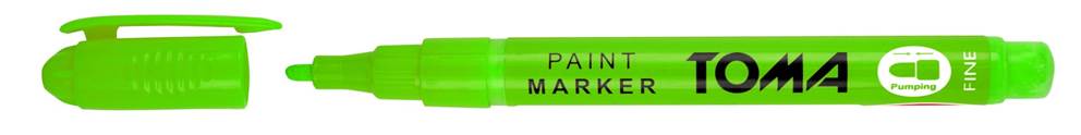 Marker olejowy,cienka fibrowa końcówka 1,5mm, 17 kolorów  zielony neon