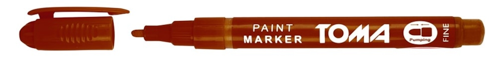 Marker olejowy,cienka fibrowa końcówka 1,5mm, 17 kolorów  brązowy