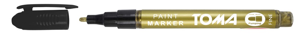 Marker olejowy,cienka fibrowa końcówka 1,5mm, 17 kolorów  złoty