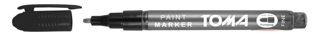 Marker olejowy,cienka fibrowa końcówka 1,5mm, 17 kolorów  srebrny