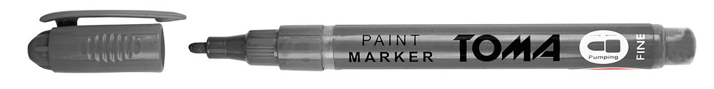 Marker olejowy,cienka fibrowa końcówka 1,5mm, 17 kolorów  szary