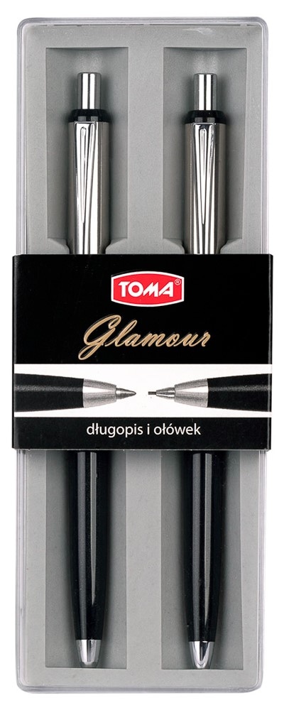Zestaw GLAMOUR - długopis + ołówek automatyczny HB 0,5mm  mix