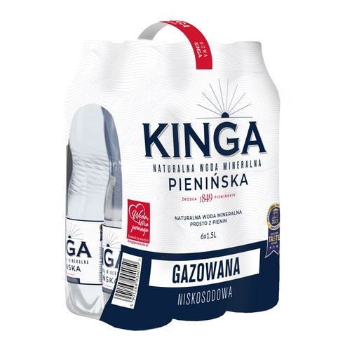 Woda mineralna gazowana Kinga Pienińska 1,5 l PET 6szt