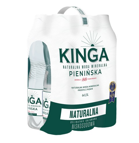 Woda mineralna lekko gazowana niskosodowa Kinga Pienińska 1,5 l 6szt