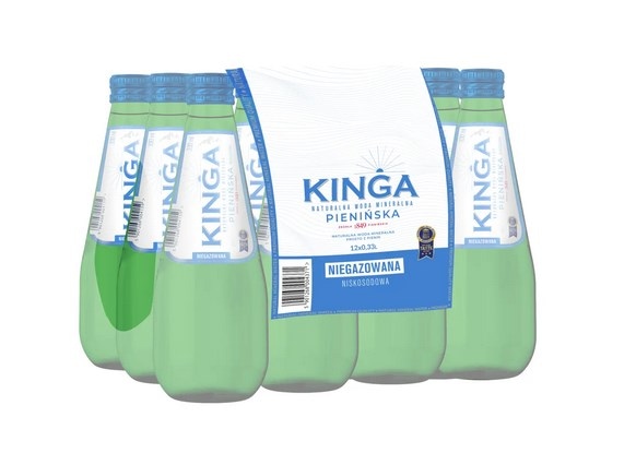 Woda mineralna niegazowana Kinga Pienińska 330 ml szkło 12szt - butelki bezkaucyjne
