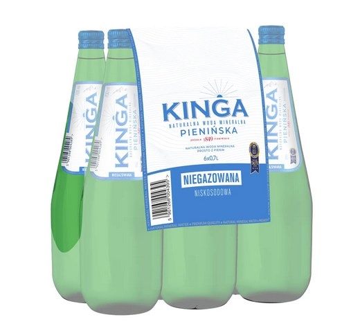 Woda mineralna niegazowana Kinga Pienińska 700 ml szkło 6szt - butelki bezkaucyjne