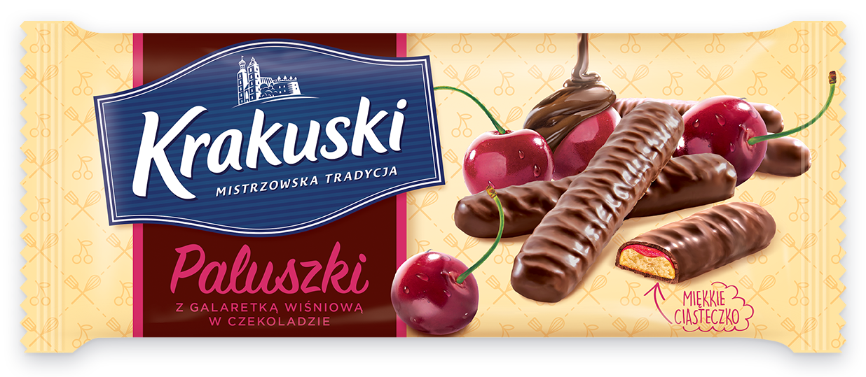 CIASTKA KRAKUSKI PALUSZKI CZEKOLADA WISNIA 144G BAHLSEN