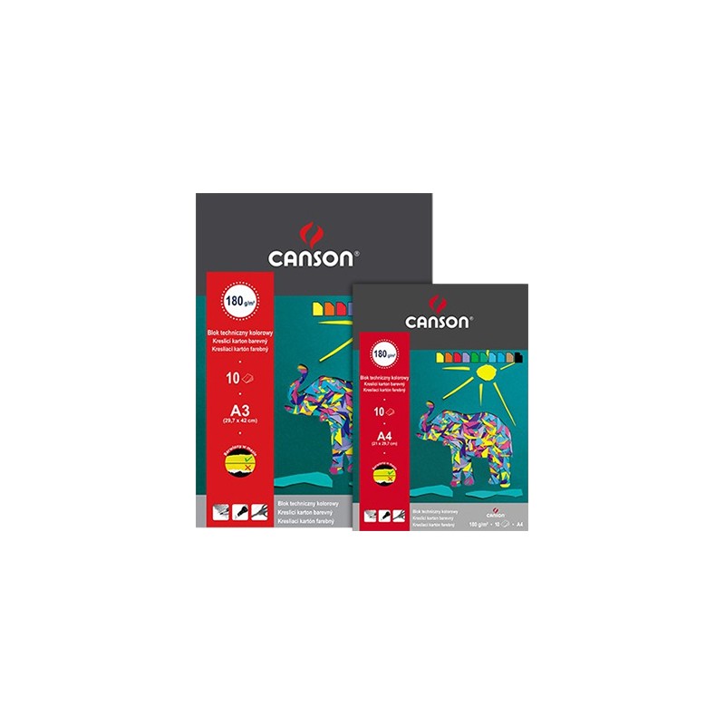 Blok techniczny A4 czarny Canson 180g 10ark 100554