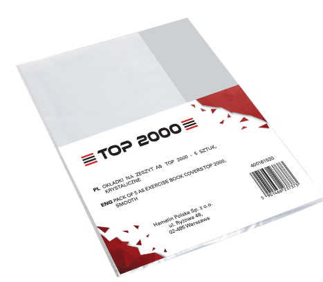 OKŁADKA NA ZESZYT TOP 2000 BG5 A5 PP 90MIC KRYSTALICZNE op. 5 sztuk