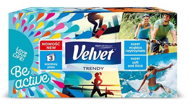 Chusteczki kosmetyczne celulozowe VELVET Harmony, 3-warstwowe, 120 listków, biały