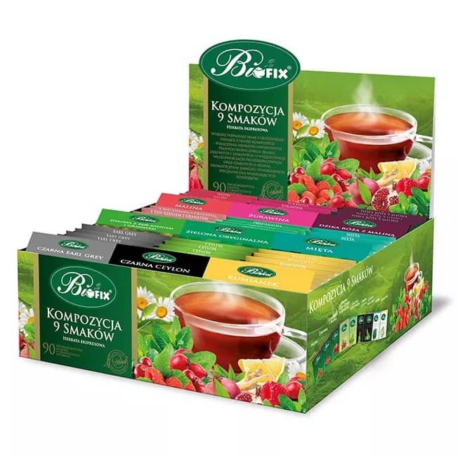 Zestaw herbat mix Kompozycja 9 smaków Bifix 90 torebek