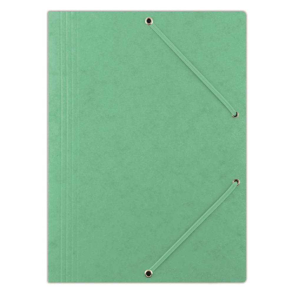 Teczka z gumką DONAU, preszpan, A4, 390gsm, 3-skrz., zielona