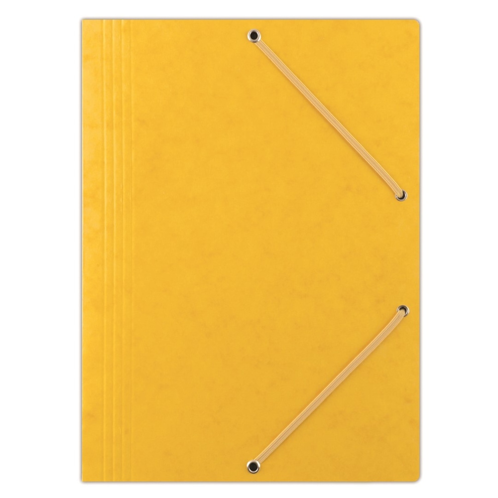 Teczka z gumką DONAU, preszpan, A4, 390gsm, 3-skrz., żółta