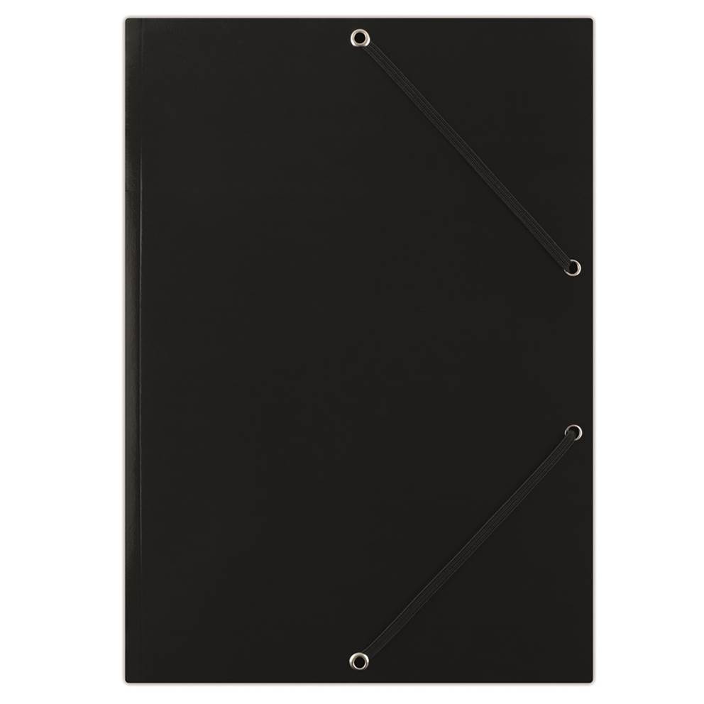 Teczka z gumką DONAU, karton, A4, 400gsm, 3-skrz., czarna