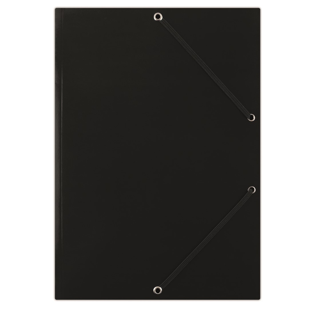 Teczka z gumką DONAU, karton, A4, 400gsm, 3-skrz., czarna