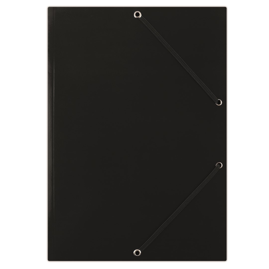 Teczka z gumką DONAU, karton, A4, 400gsm, 3-skrz., czarna