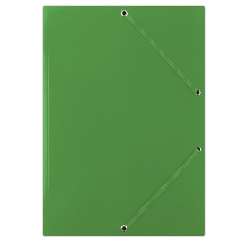 Teczka z gumką DONAU, karton, A4, 400gsm, 3-skrz., zielona