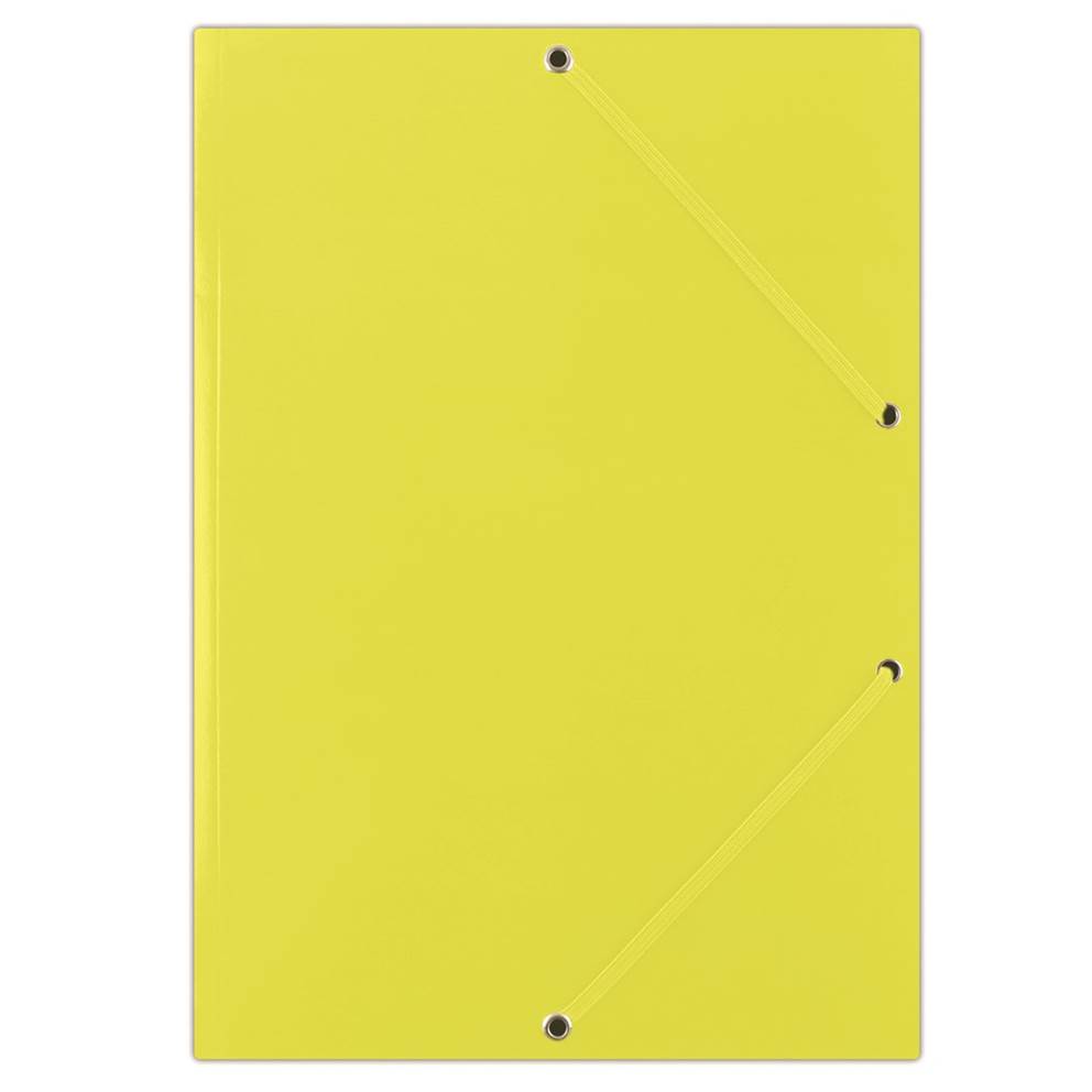 Teczka z gumką DONAU, karton, A4, 400gsm, 3-skrz., żółta