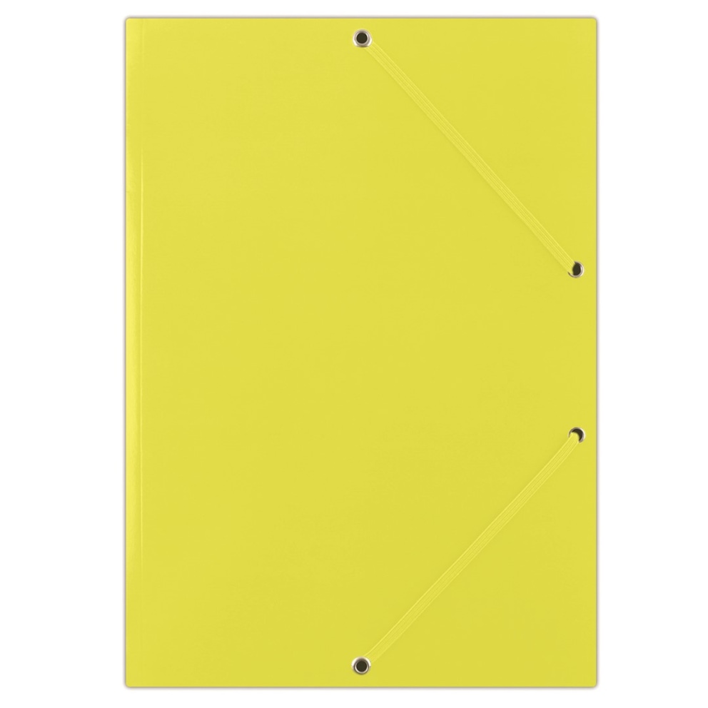 Teczka z gumką DONAU, karton, A4, 400gsm, 3-skrz., żółta