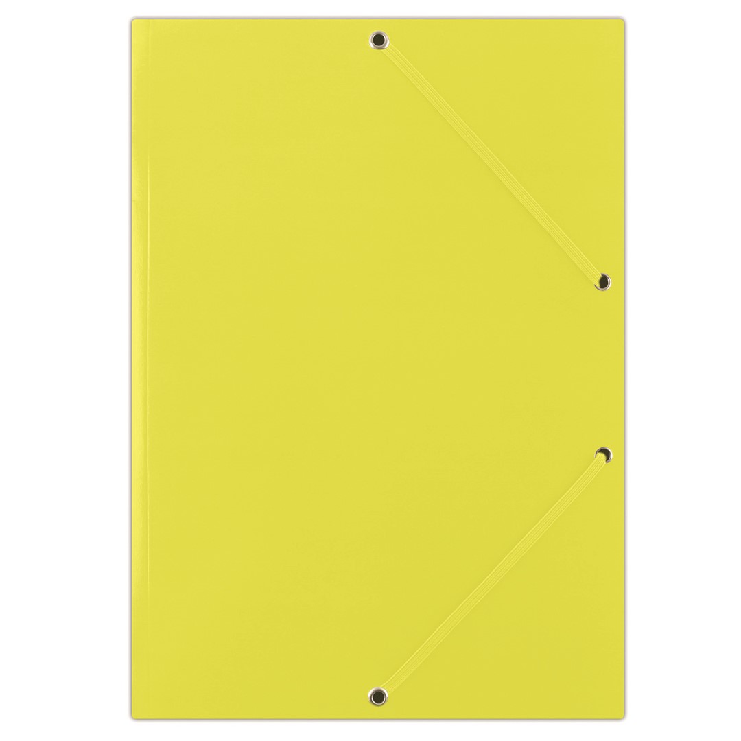 Teczka z gumką DONAU, karton, A4, 400gsm, 3-skrz., żółta