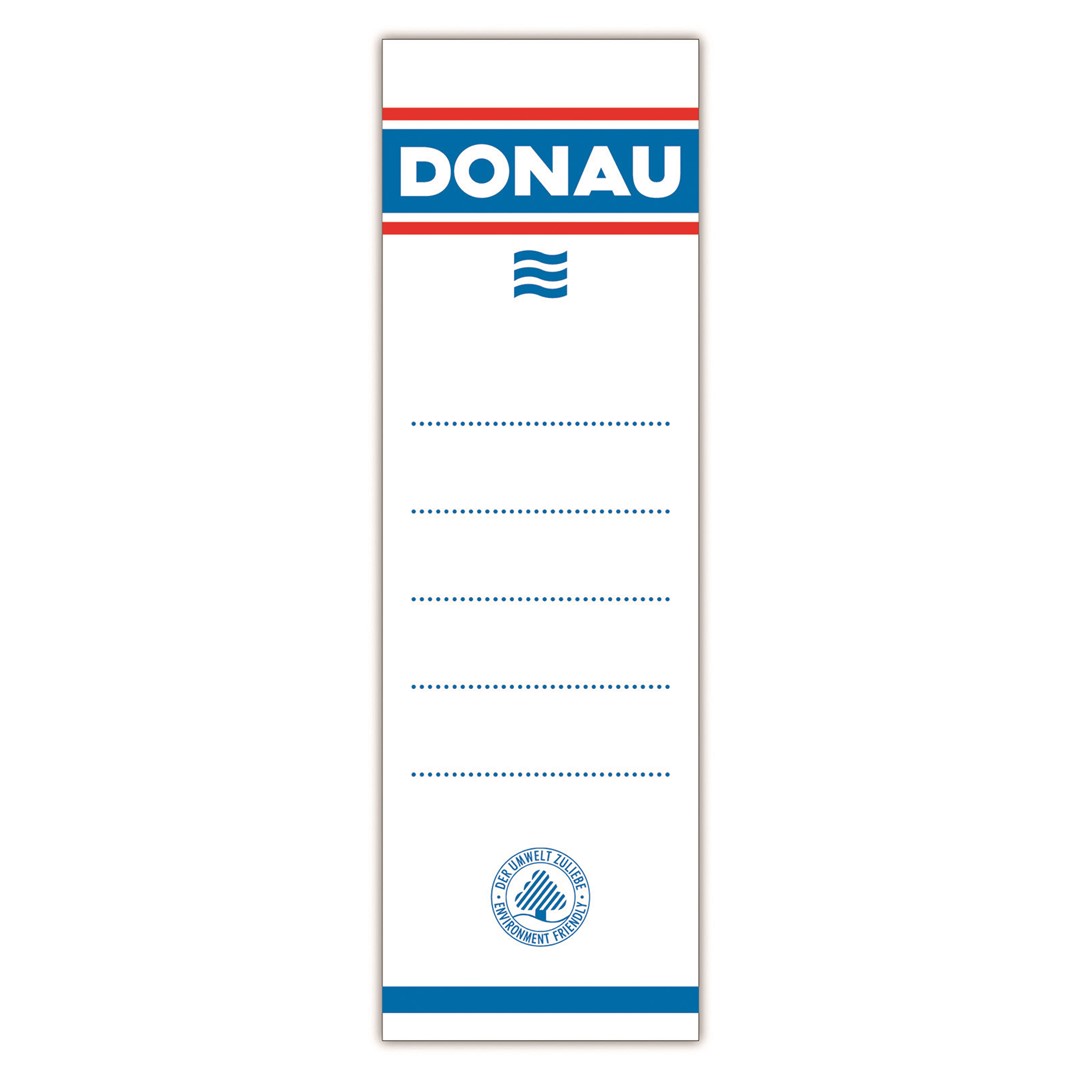 Etykiety wsuwane do segregatora DONAU, 48x153mm, dwustronne, 20szt.