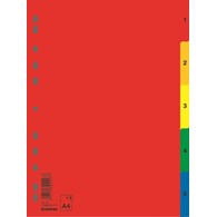 Przekładki DONAU, PP, A4, 230x297mm, 1-5, 5 kart, mix kolorów