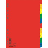 Przekładki DONAU, PP, A4, 230x297mm, 1-10, 10 kart, mix kolorów