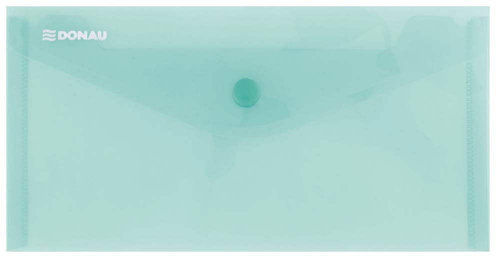 Teczka kopertowa DONAU zatrzask, PP, DL, 180mikr., zielona