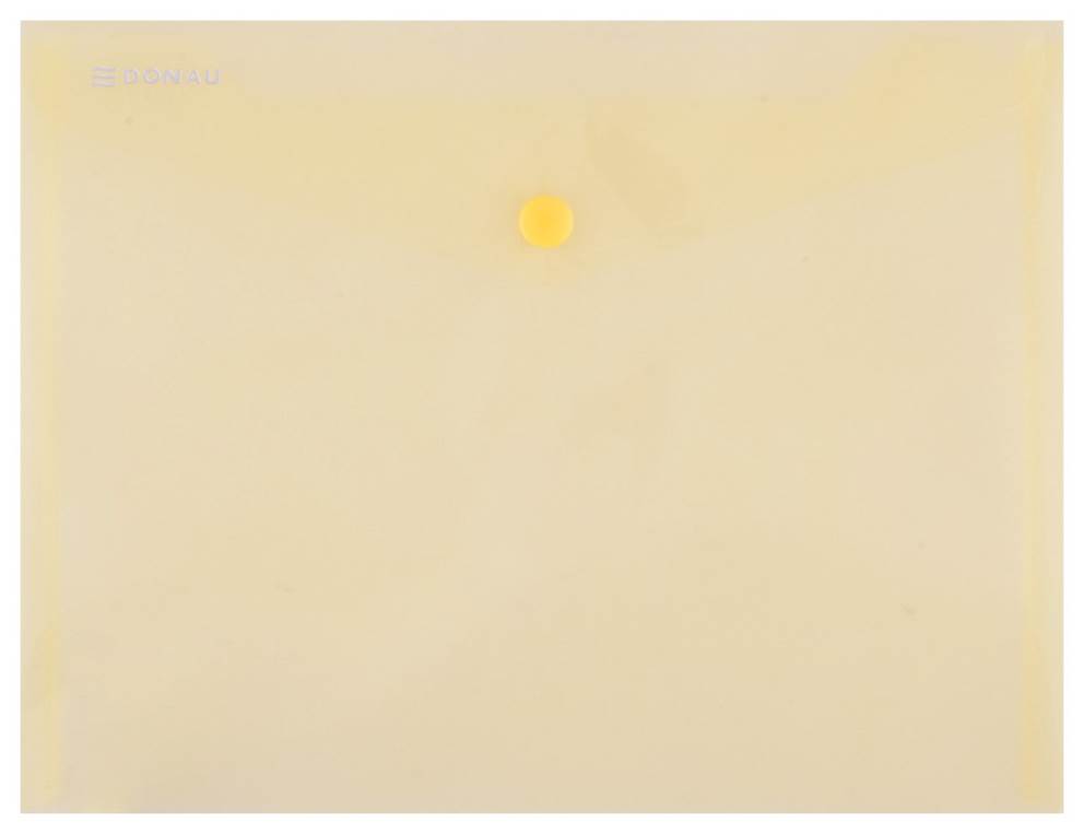 Teczka kopertowa DONAU zatrzask, PP, C5, 180mikr., żółta