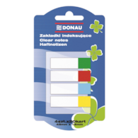 Zakładki indeksujące DONAU, PP, 12x45mm, 4x20 kart., mix kolorów