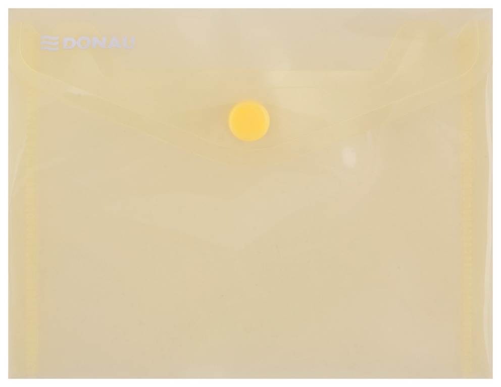 Teczka kopertowa DONAU zatrzask, PP, A6, 180mikr., żółta