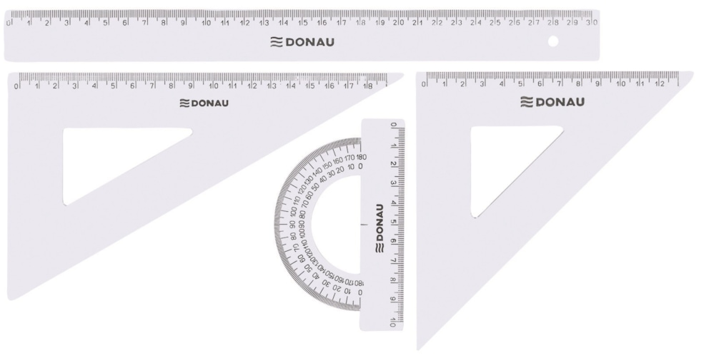Zestaw geometryczny DONAU, duży, zawieszka, transparentny