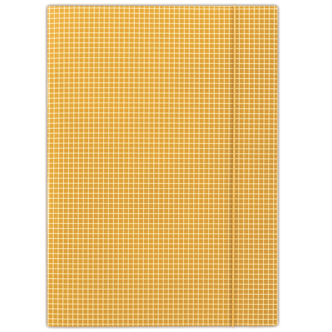 Teczka z gumką DONAU, karton, A4, 400gsm, 3-skrz., pomarańczowa w kratę