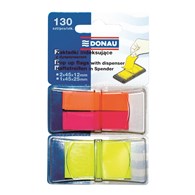 Zakładki indeksujące DONAU, PP, 12x40mm/25x45mm, 2x40/1x50 kart., mix kolorów