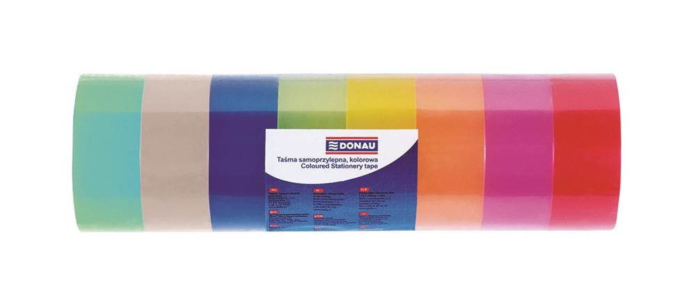 Taśma samoprzylepna DONAU, 18mm, 18m, 8szt.